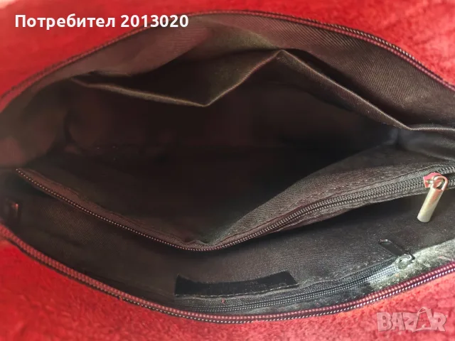 Дамска чанта от естествен велур, снимка 4 - Чанти - 56637653