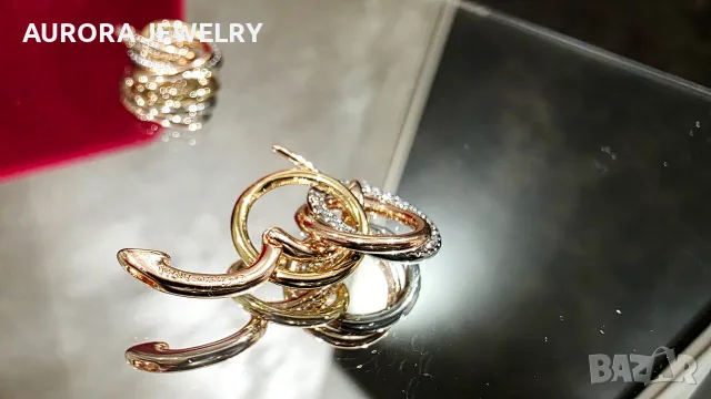 CARTIER Trinity Half Paved Diamonds Дамски Обеци, снимка 7 - Обеци - 56733468