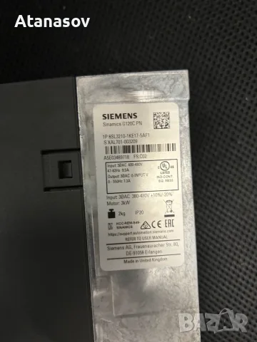 Честотен регулатор(инвертор) Siemens 3кW/400в, снимка 4 - Други машини и части - 56624747
