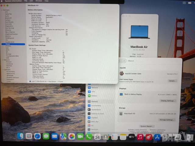 Apple Macbook Air 15 M4 24 GB Ram 512 Disk, снимка 5 - Лаптопи за работа - 56640407