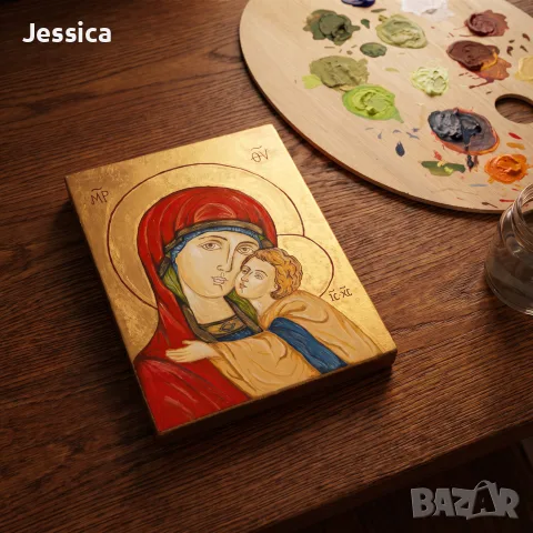 Ръчно нарисувана икона, снимка 2 - Картини - 56627471