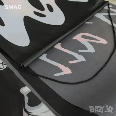 Halloween стенен банер черно с надписи spooky boo и призрак_1256454