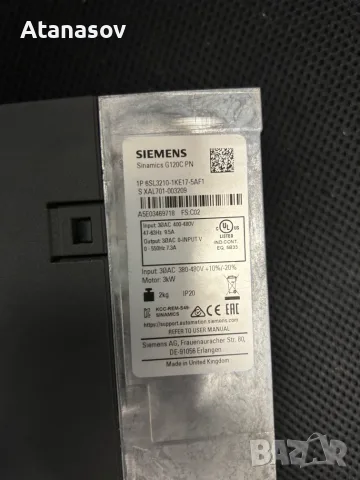 Честотен регулатор(инвертор) Siemens 3кW/400в, снимка 2 - Други машини и части - 56624747