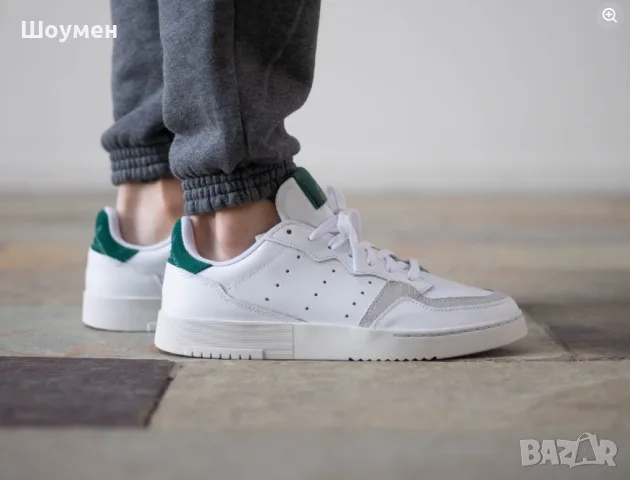 кожени кецове/маратонки ADIDAS Supercourt Cloud White/Collegiate Green номер 43 1/3