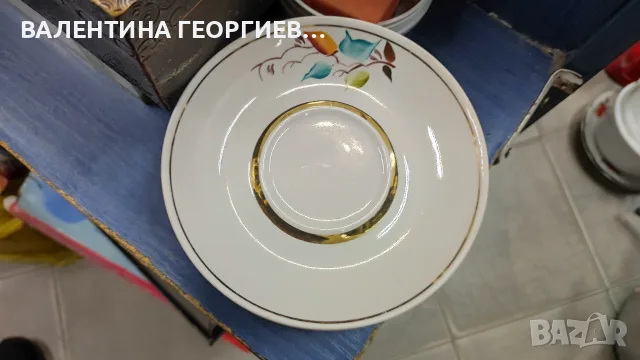 Сервиз чай/кафе рисуван СССР, снимка 5 - Сервизи - 56576023