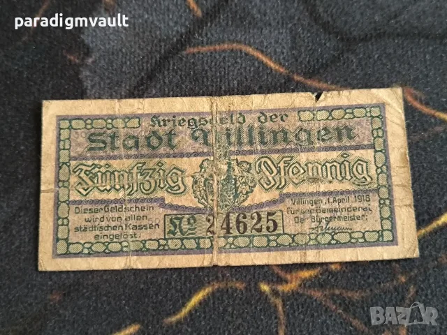 Банкнота - Германия - 50 пфенига (Вилинген) | 1918г.