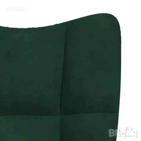 vidaXL Люлеещ стол, тъмнозелен, кадифе, снимка 7 - Столове - 56146868