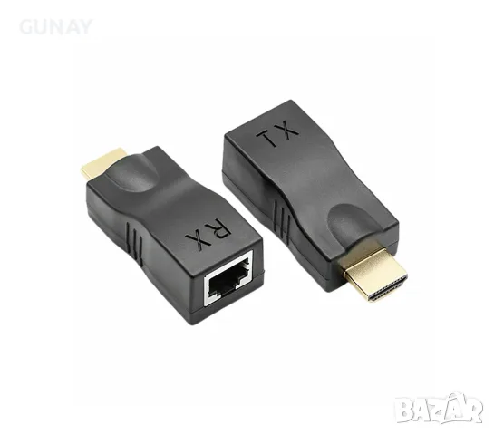 HDMI към RJ45 LAN Удължител Екстендър 4K 1080P до 30 метра през мрежов Cat5e Cat6 кабел ethernet