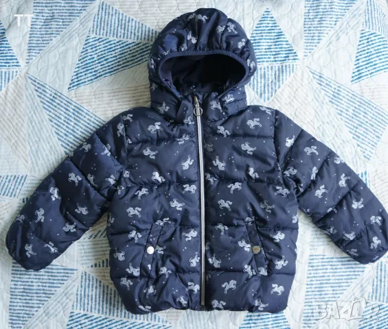 Красиво преходно топло яке есен/пролет H&M с бляскави еднорози