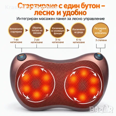 Портативна възглавница масажор за шиацу масаж