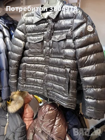  Луксозно мъжко/унисекс яке Moncler (Лъскав графит/черен цвят)