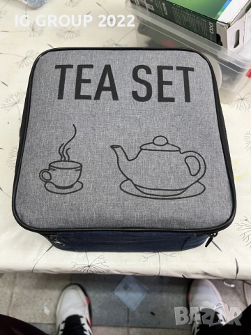 Керамичен чаен сервиз Gongfu с твърд калъф, снимка 2 - Сервизи - 56637723