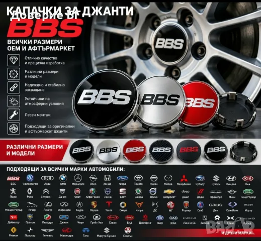Капачки за джанти BBS ББС – всички размери, OEM и афтърмаркет
