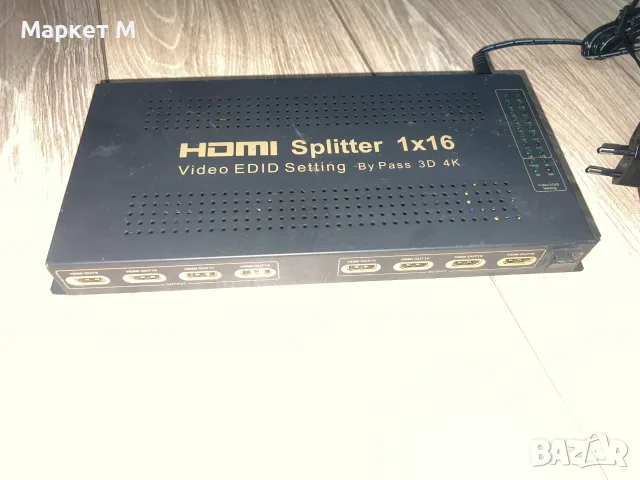 Професионален 4K HDMI сплитер 1x16 с EDID настройки (1 вход към 16 изхода)