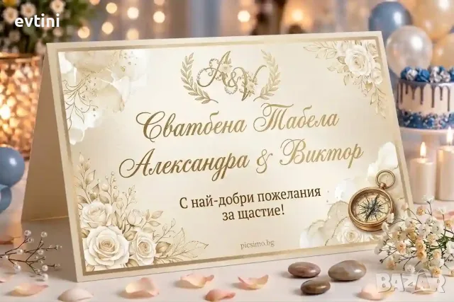 Табелки за маса за сватба