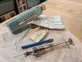  Chirana Стара стъклена спринцовка Стар предмет Колекция, снимка 9