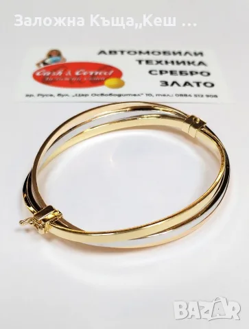 Златна дамска гривна 14К.Тегло 12.10 гр.Размер 6×5,5 см.Цена 935 €.