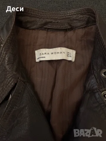 Естествена кожа яке  ZARA, снимка 6 - Якета - 56576259