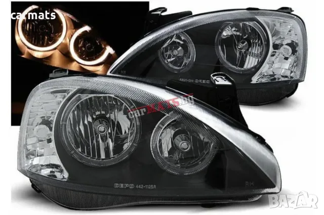 Кристални фарове ANGEL EYES за Opel Corsa C (2001-2006) - черни