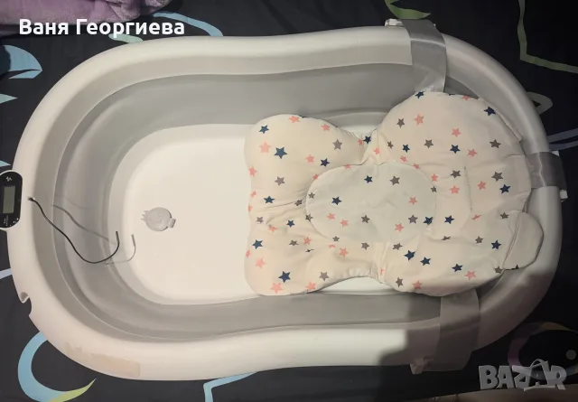 Сгъваема бебешка вана с цифров термометър, снимка 6 - За банята - 56749318