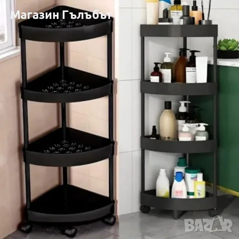 Ъглова въртяща се поставка Corner Storage Rack, снимка 4 - Етажерки - 56558097