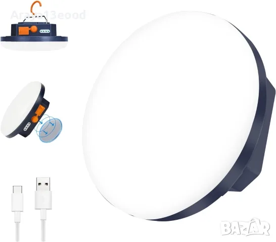 Преносима LED къмпинг лампа iodoo 15 W с магнит, кука и SOS режим