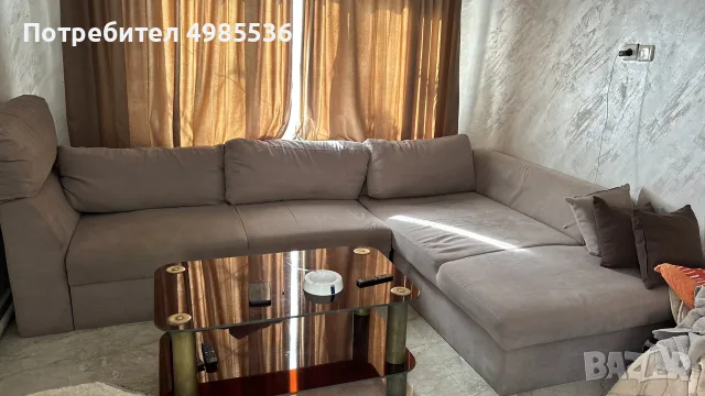 Сив ъглов диван с възглавници, снимка 3 - Дивани и мека мебел - 56628139