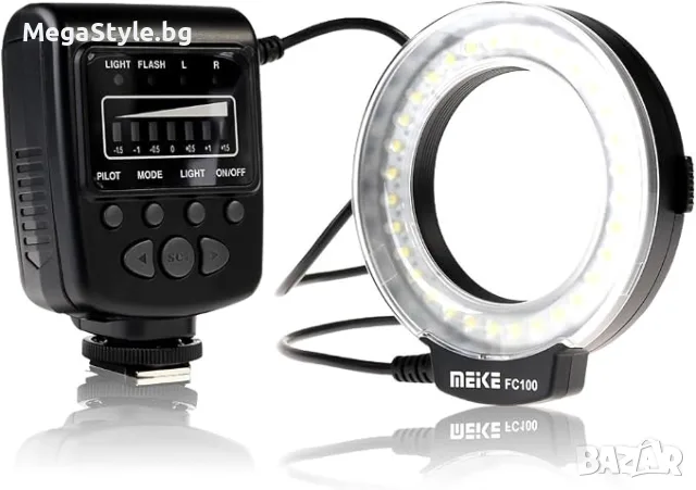 Светкавица Meike FC-100 LED макро пръстен с LCD дисплей