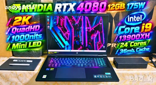 Acer Predator Helios 18/Core i9-13900HX/NVIDIA RTX 4080 12GB/16GB RAM/512GB SSD/18' Mini LED 250hz