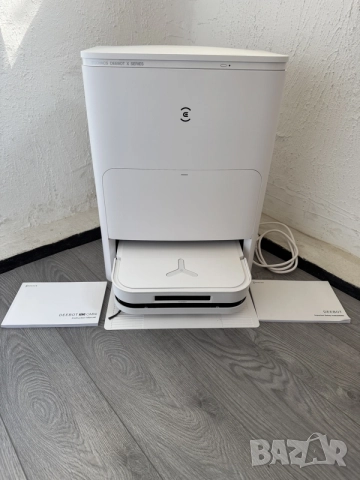 Робот Прахосмукачка ECOVACS DEEBOT X5 Omni + Самопочистваща Станция 12800Pa Бял Сухо и Мокро, App!