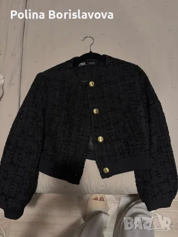 Яке от букле ZARA черно, снимка 2 - Якета - 56601378