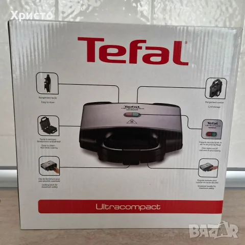 Нов сандвич тостер Tefal Ultracompact (700W), снимка 2 - Тостери - 56726739
