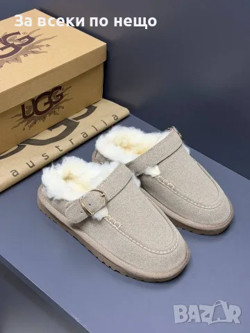 UGG Дамски Велурени Чехли С Пух Подвижна Каишка И Катарама Код E334