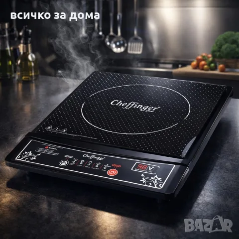 Индукционен котлон Cheffinger - 2000W, с дигитален дисплей, таймер и защита от прегряване