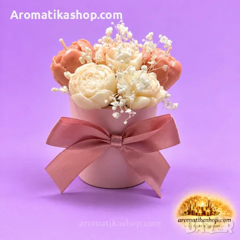 „Peach Blossom“ - Ароматен соев букет, снимка 7 - Декорация за дома - 56680374