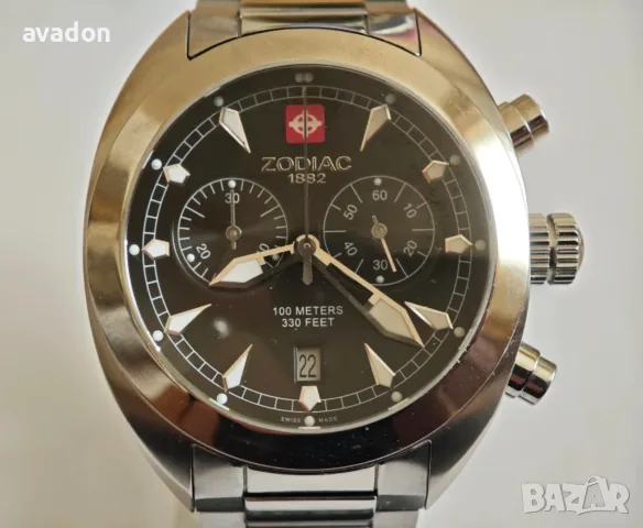 ZODIAC chronograph Swiss made sapphire wr 100m, снимка 2 - Мъжки - 56609441