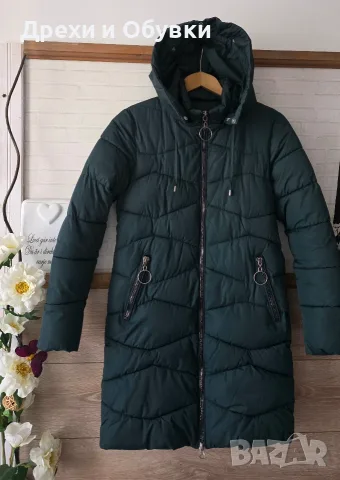 Дълго зимно яке с качулка, снимка 6 - Якета - 56599584
