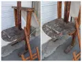 Стар професионален дървен статив за рисуване с поставка 19в., снимка 6