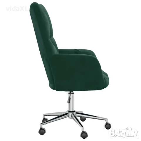 vidaXL Релакс стол, тъмнозелен, кадифе, снимка 5 - Дивани и мека мебел - 56146906