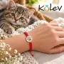 Сребърна лапичка в гривна червен конец, снимка 2