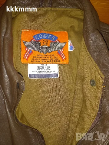 Продавам кожено пилотско яке COOPER-TYPE A-2, снимка 2 - Якета - 56681348