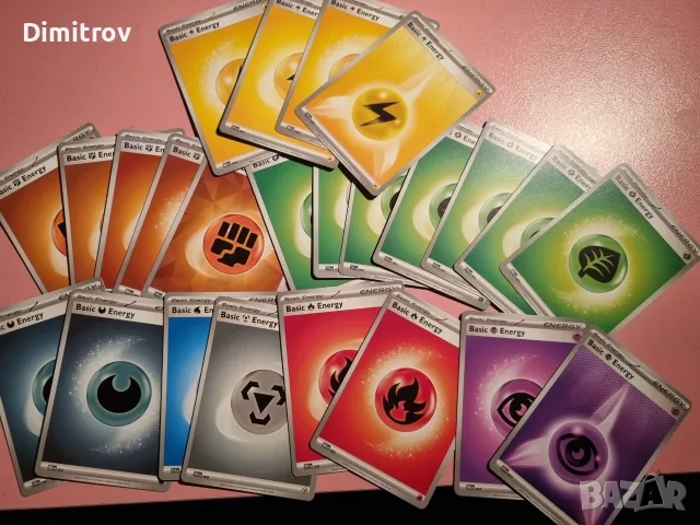 Лот от 50+ броя оригинални Pokémon TCG карти – Основни Енергии (Basic Energy) / Покемон
