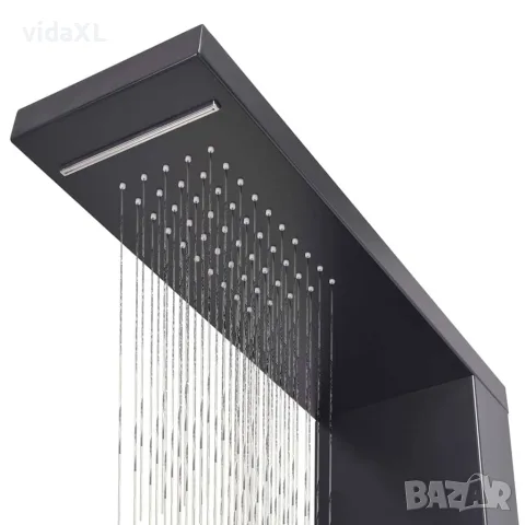 vidaXL Система душ панел от алуминий, черна, снимка 8 - Душове - 56146030
