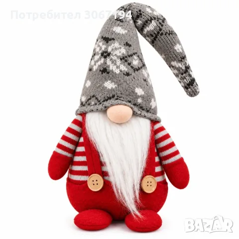 Коледен гном с червена или сива шапка