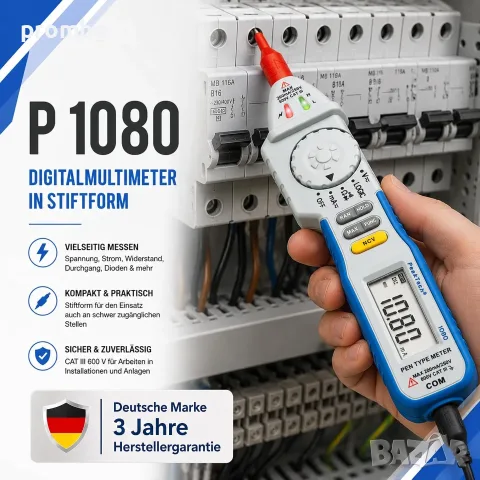 мултиметър тип писалка Peaktech 1080, измервателен уред, мултицет, снимка 6 - Други инструменти - 30621829