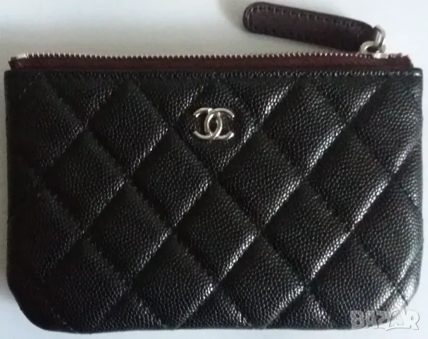 Черно портмоне естествена кожа Chanel, снимка 2 - Портфейли, портмонета - 56643983