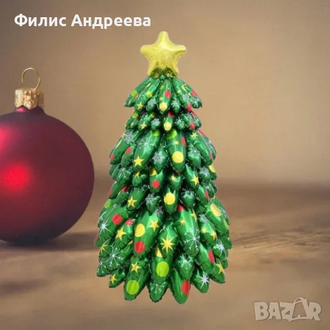 Коледни балони 9 части - 3D Коледна елха с цветни ярки акценти