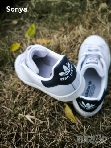Adidas Stan Smith Core White/Navy Blue - Real Leather (Size 37 1/3, снимка 2 - Маратонки - 56569745