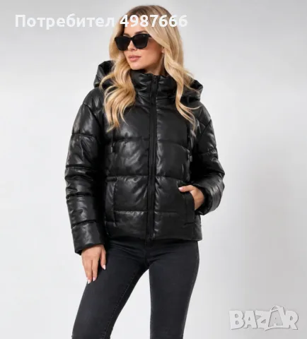 Зимно яке от еко кожа, снимка 3 - Якета - 56623348