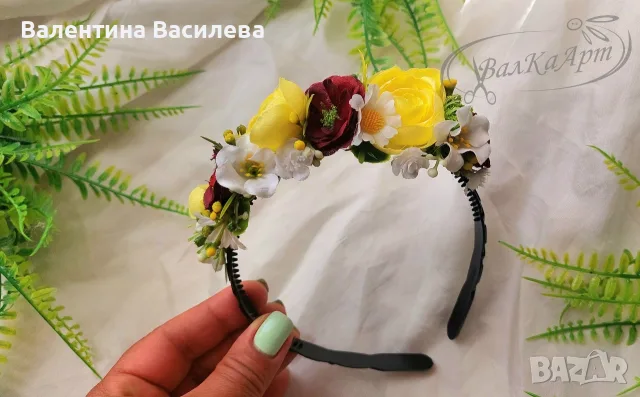Диадема с цветя, снимка 9 - Аксесоари за коса - 56666300